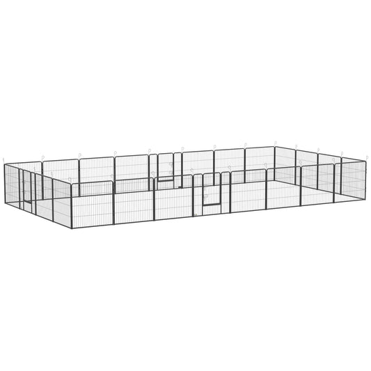 24-panel outdoor dog pens with lockable doors and steel wire construction for small to medium dogs