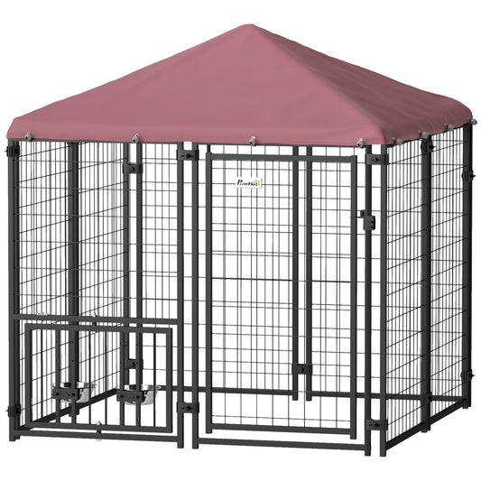 Welded Wire Outdoor Dog Pens with Waterproof Cover