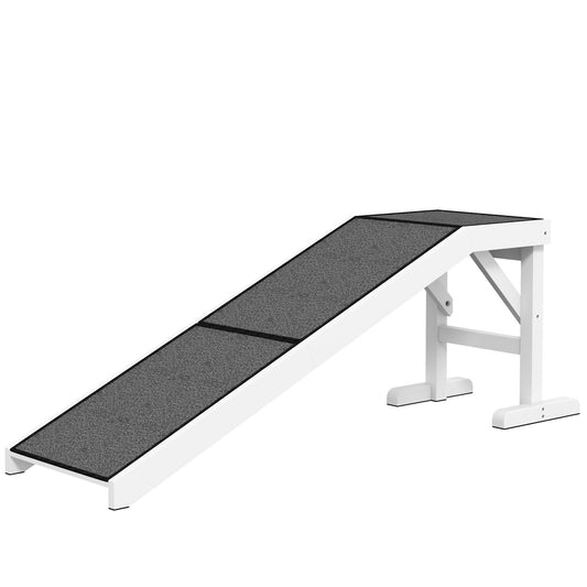 60" Easy Access Dog Ramp with non-slip carpet and pine wood construction for small and senior pets