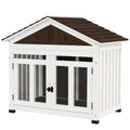 40" wooden furniture style dog crate with elevated removable floor and magnetic door lock