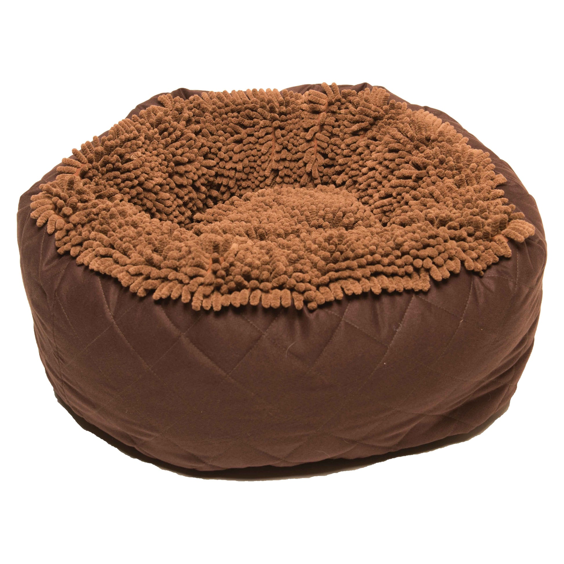 Soft plush Dog Donut Bed with bolstered sides and removable washable cover for dogs