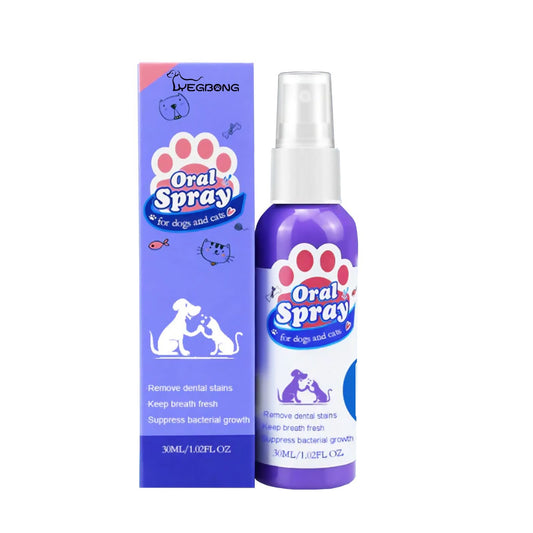 Dental Care for Dogs tooth cleaning spray bottle with nozzle for pet oral hygiene