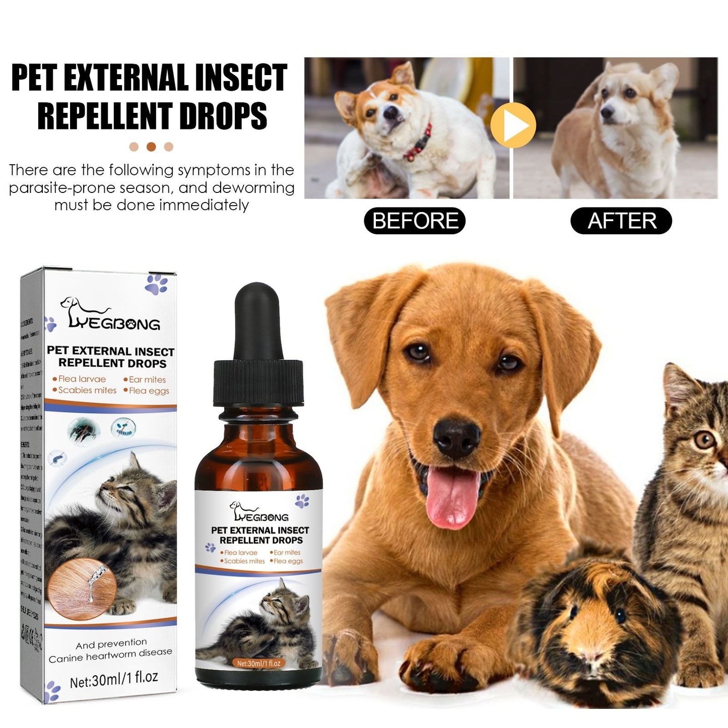 Flea, Tick and Insect Repellent Drops