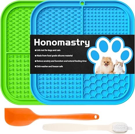 Dog food accessory lick mat with suction cups for slow feeding and pet enrichment