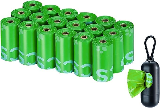 Unscented Lime Dog Poop Bags with Waste Dispenser