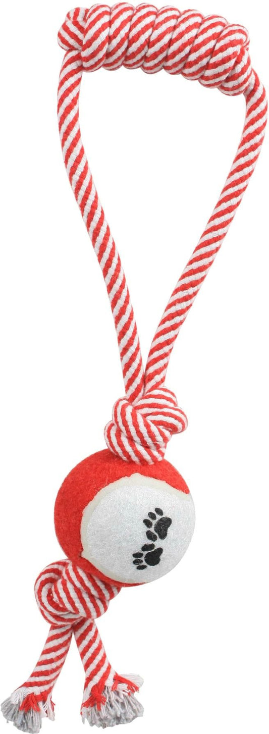 Rope And Tennis Ball Dog Tug Toys