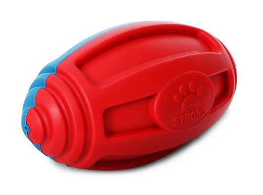 Red and blue durable water floating dog fetch toys made of flexible TPR material for chewing and water play