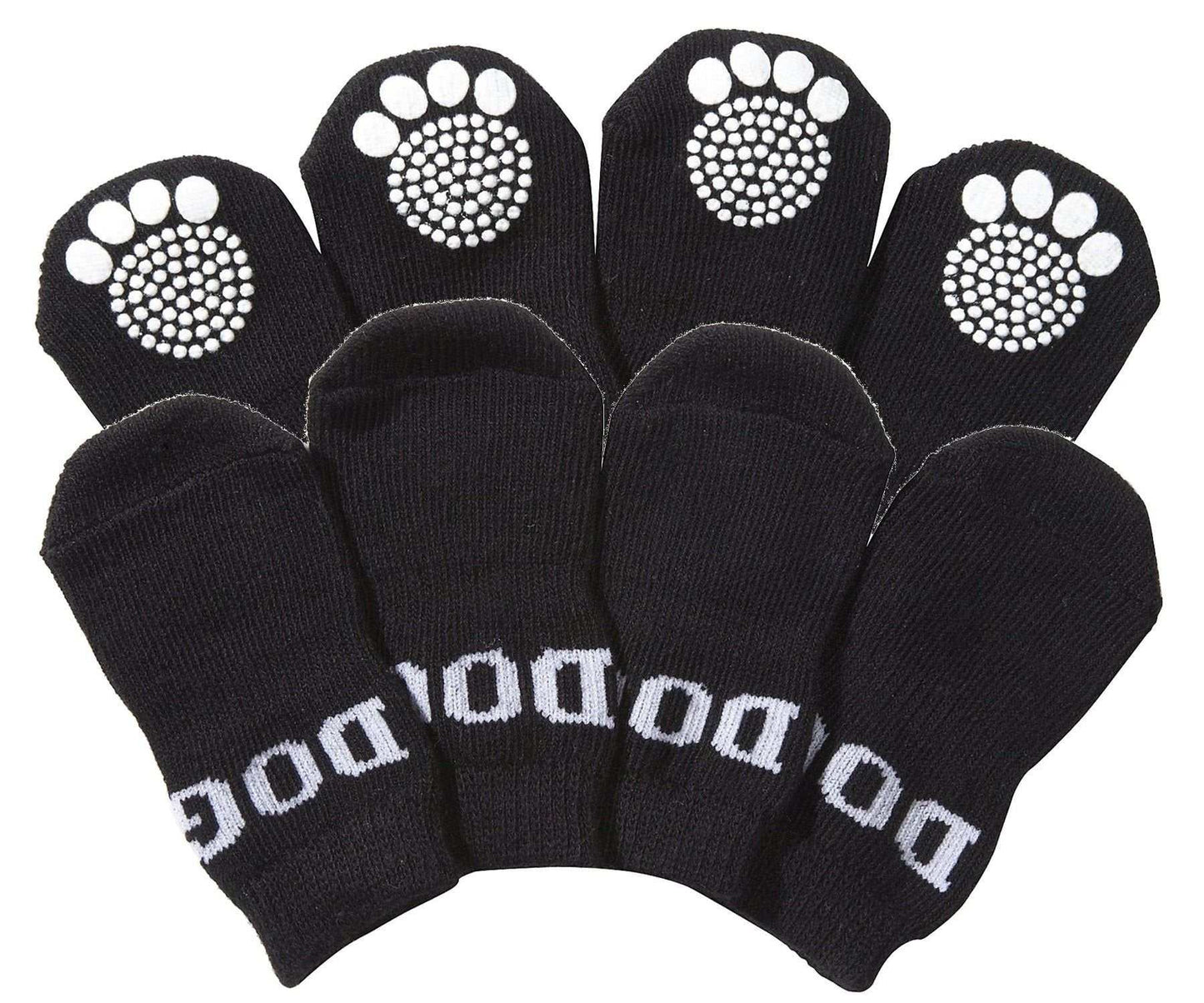 Dog shoes with rubberized soles in multiple colors and sizes for small and large breeds, set of 4 with rubber grips