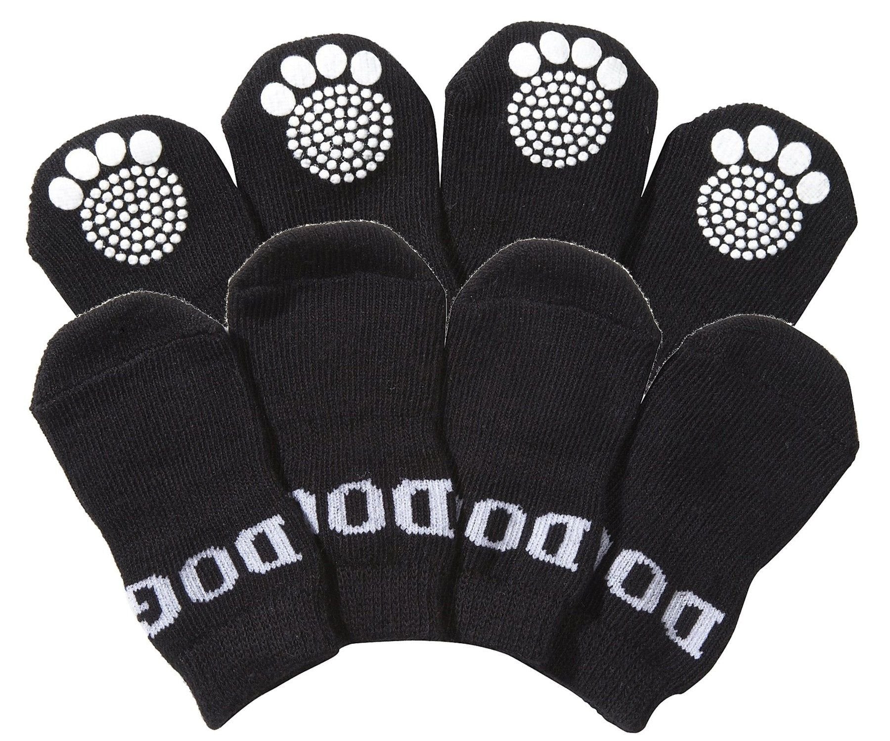 Dog shoes with rubberized soles in multiple colors and sizes for small and large breeds, set of 4 with rubber grips