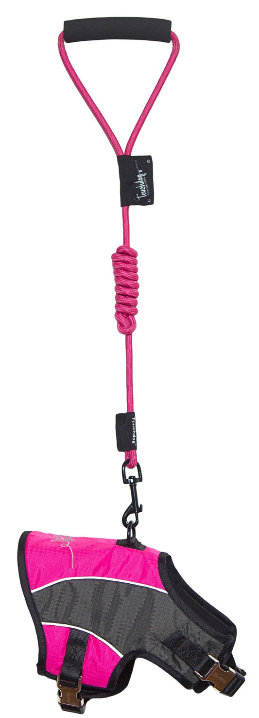 2-in-1 adjustable dog harness and leash with reflective nylon and fleece lining