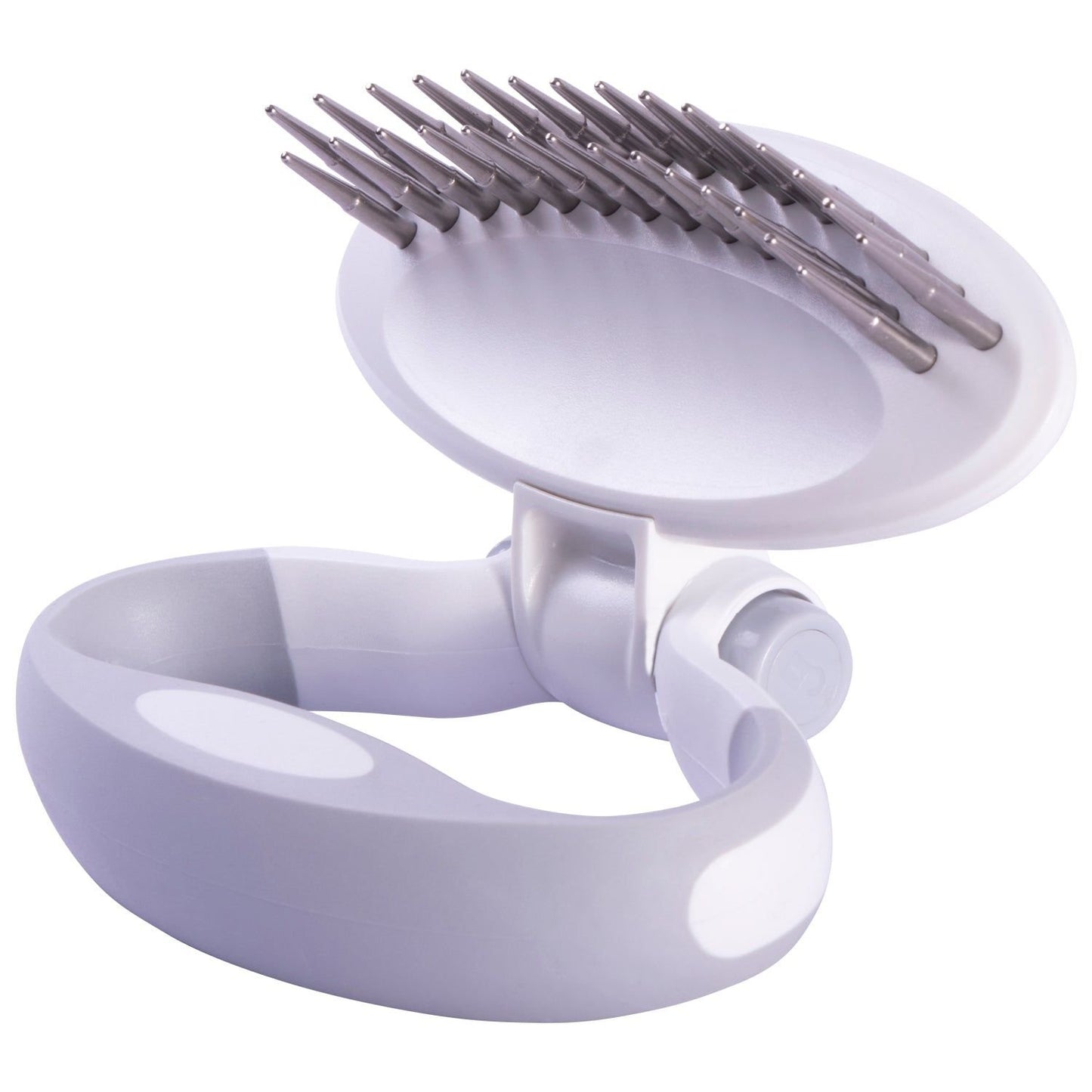 Travel Swivel Dual-Rowed Undercoat Rake for Dogs