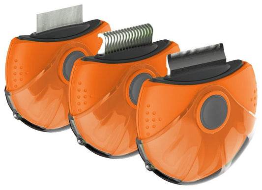 Triple Rotating Rake Grooming Dog Comb