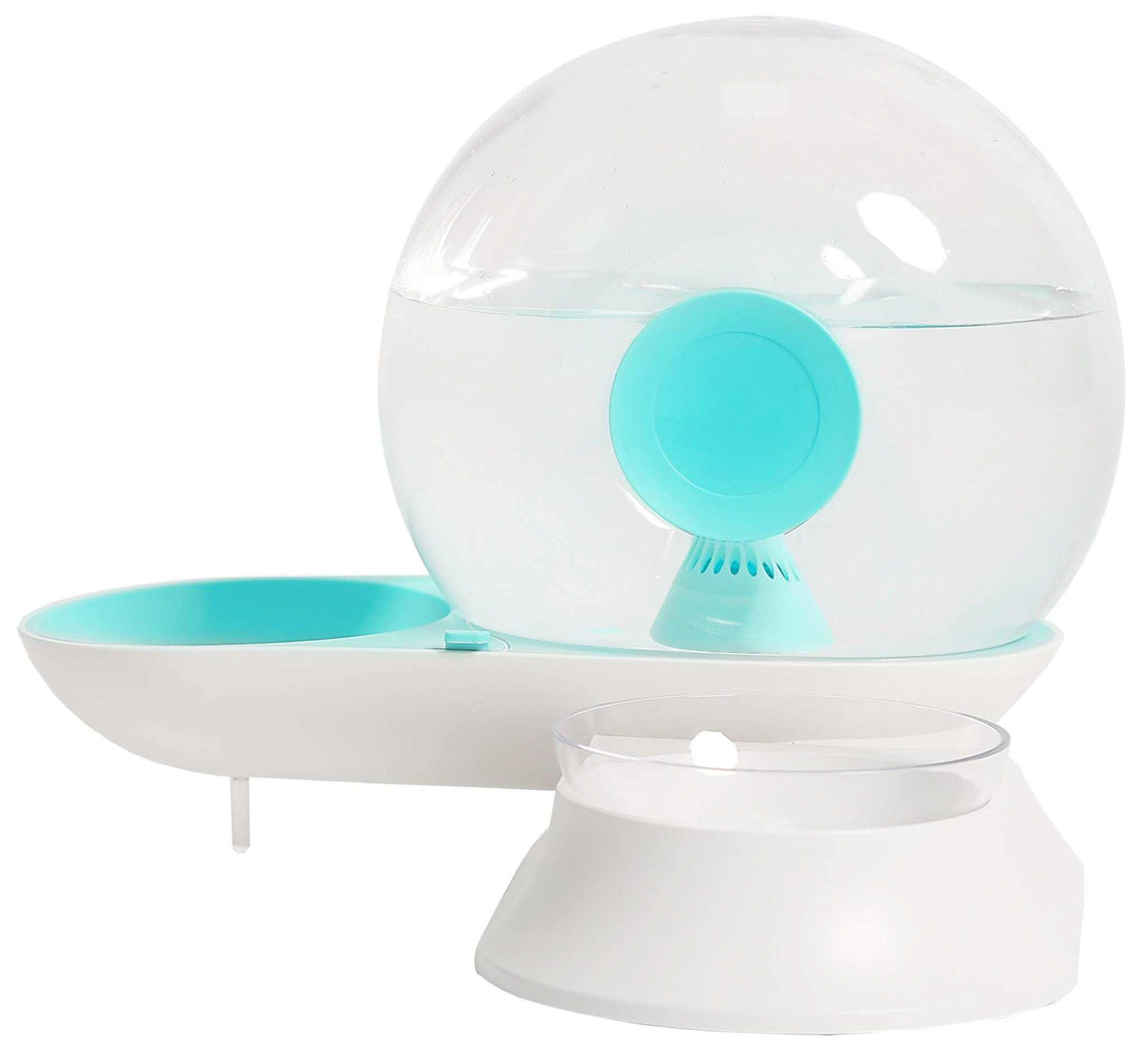 Snail shaped 2-in-1 automatic food and filtered water bowl for dogs with gravity water dispenser and built-in filter