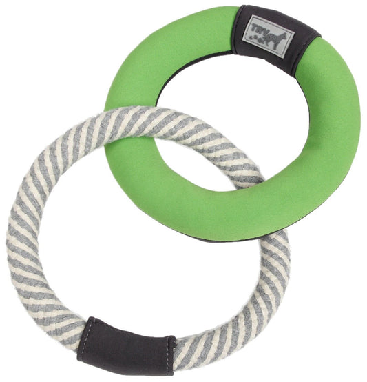 Floating Ring Dog Tug Toy with durable jute rope and foam ring for water play and tugging
