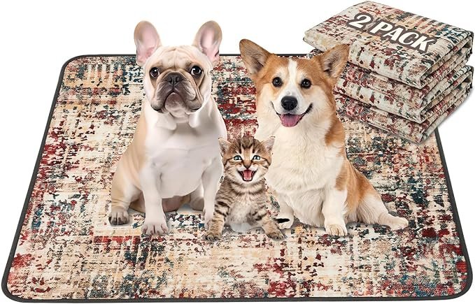 Washable dog pee pads with non-slip bottom and fast absorption for eco-friendly pet training