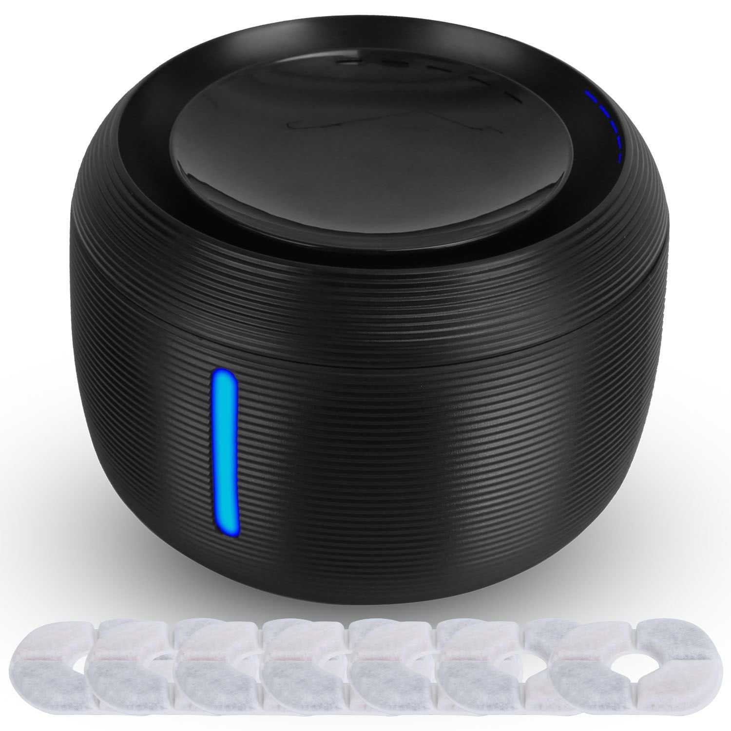 2.5L pet water fountain with 7 replaceable filters and USB pump in white and black