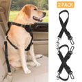 2 pcs adjustable seat belt restraints for dogs with carabiner clips and nylon webbing