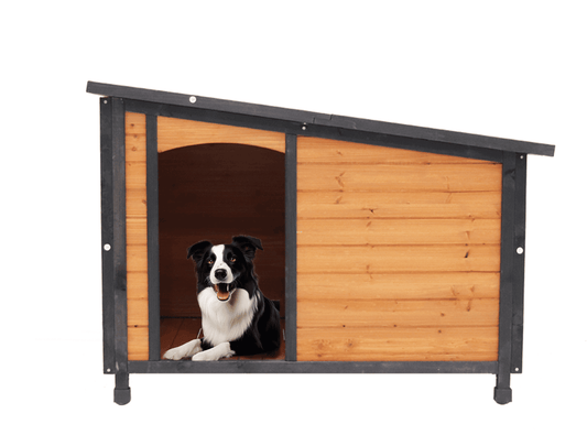 46-Inch Outdoor Dog House solid wood waterproof villa for large dogs with durable panels and waterproof base