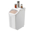 Large 4.5Gal/20L dog food storage container with airtight seal, stackable design, and wheels for easy mobility