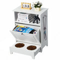 Elevated Dog Bowls with 2 Stainless Steel Bowls and Storage