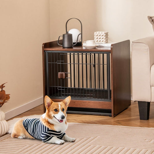 Furniture Style Dog Crate with Removable Tray and Lockable Door