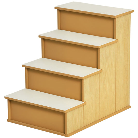 Dog stairs with removable cushioned covering for small pets up to 22 lbs, designed for mobility support and comfort