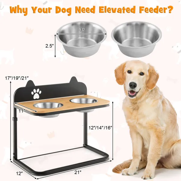 Adjustable Elevated Dog Bowls