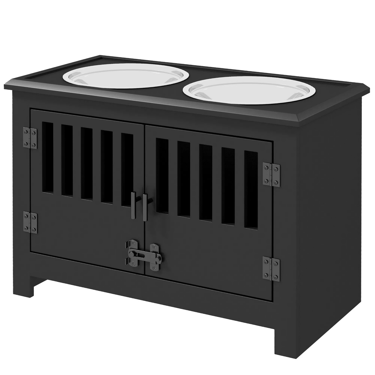 Elevated Dog Bowls with Stylish Storage Cabinet