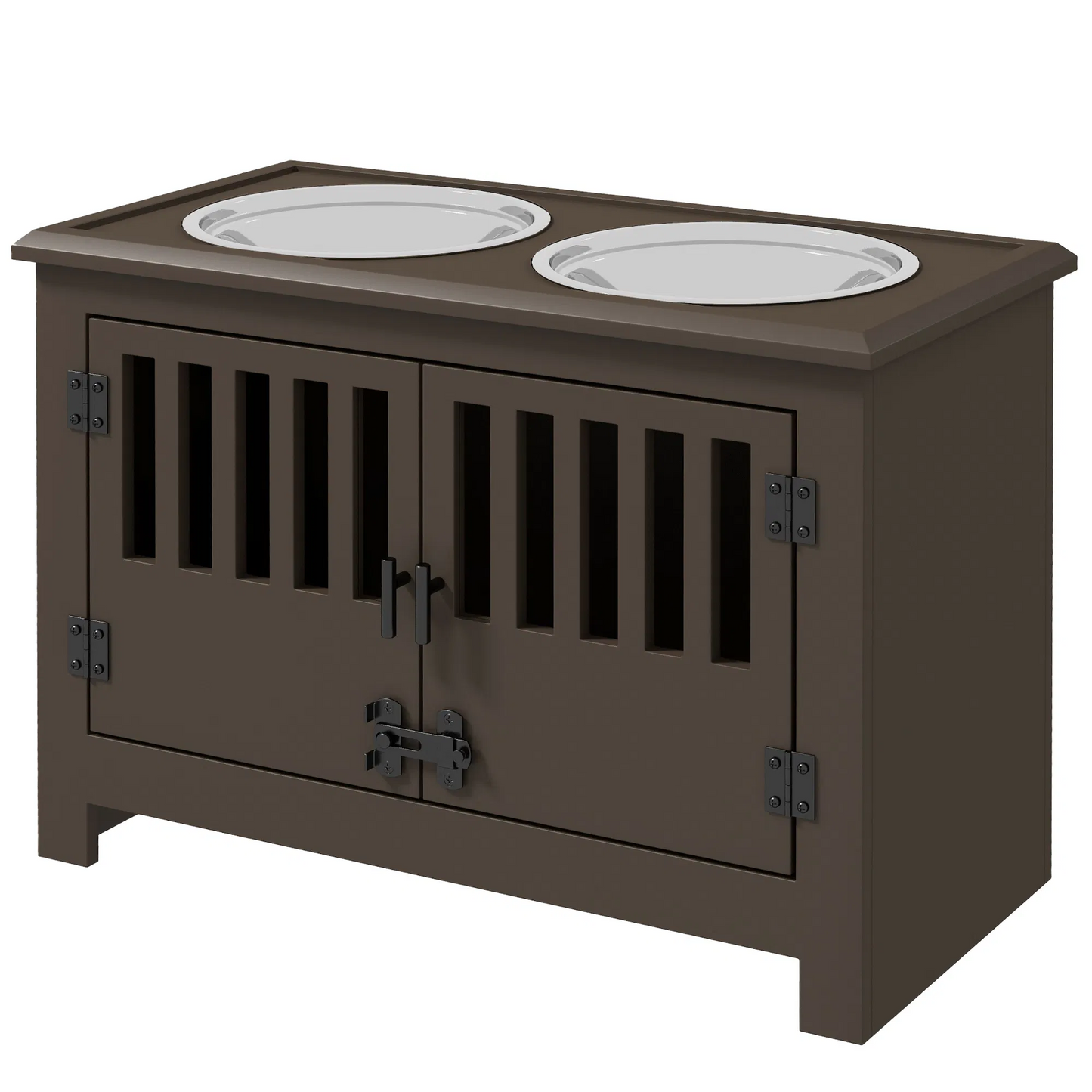 Elevated Dog Bowls with Stylish Storage Cabinet