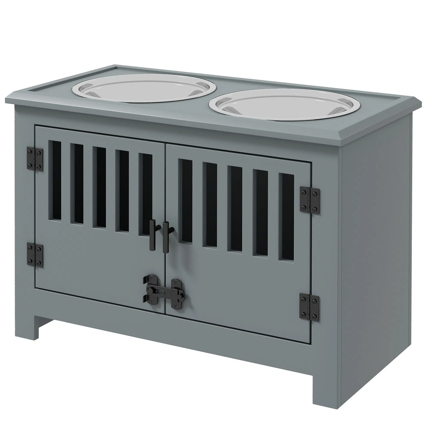 Elevated Dog Bowls with Stylish Storage Cabinet