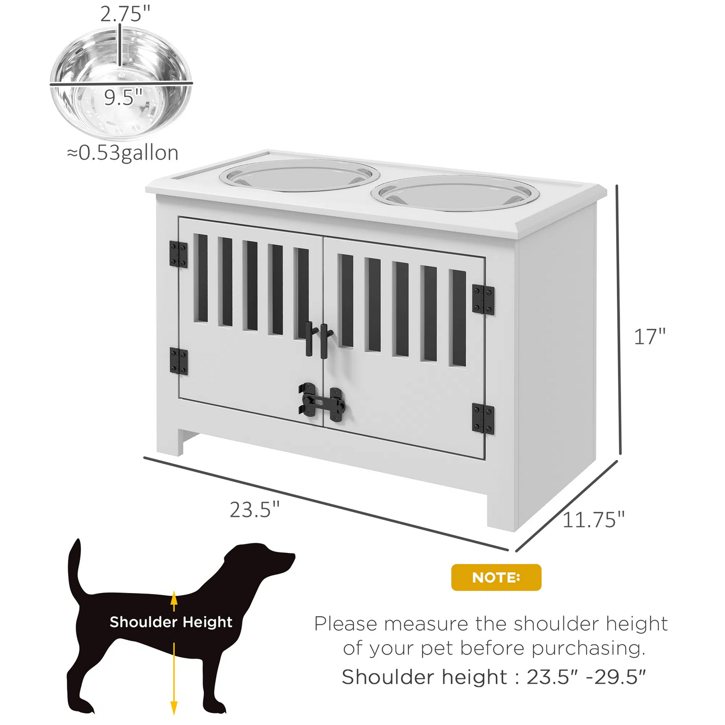 Elevated Dog Bowls with Stylish Storage Cabinet