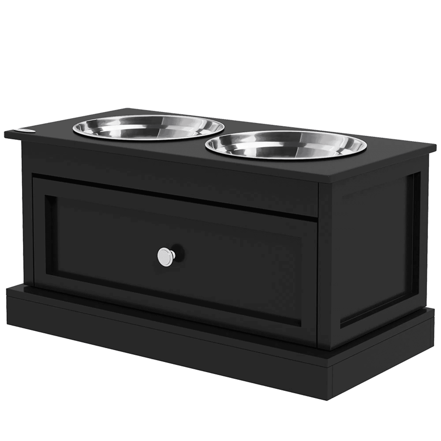 Large Elevated Dog Bowls with Storage Drawer