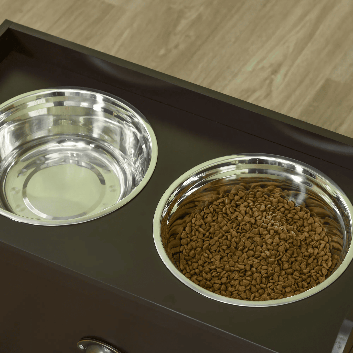 Elevated Dog Bowls with Storage Drawer