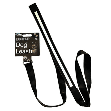 Dog Walking Safety Light Up Walking Leash glowing in the dark for nighttime dog walks