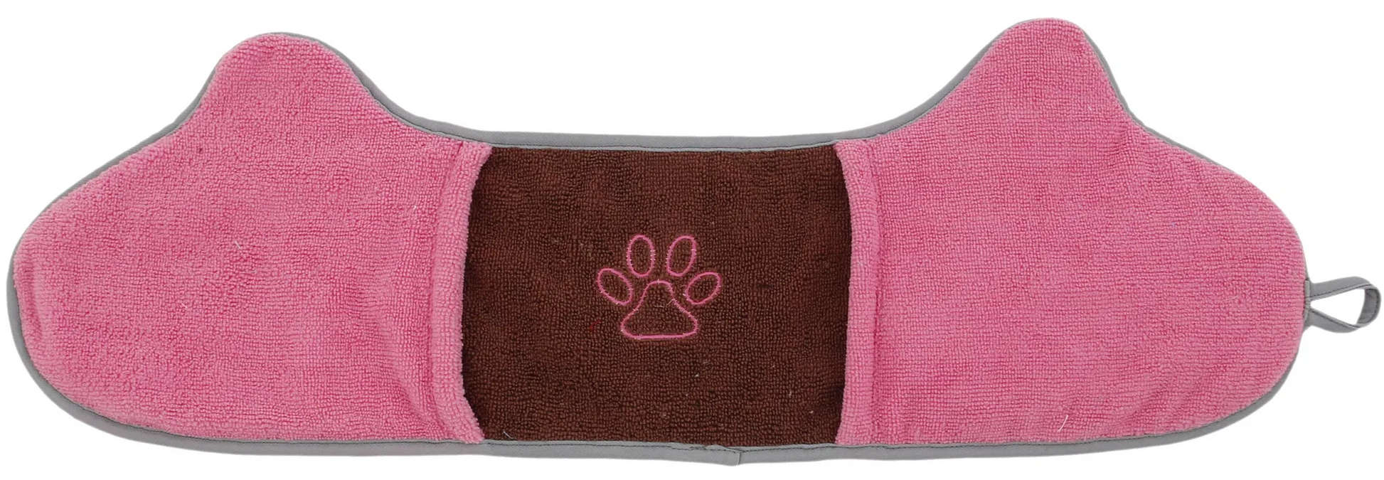 2-in-1 microfiber grooming towel and pin brush for dogs with dual hand pockets and soft flexible bristles