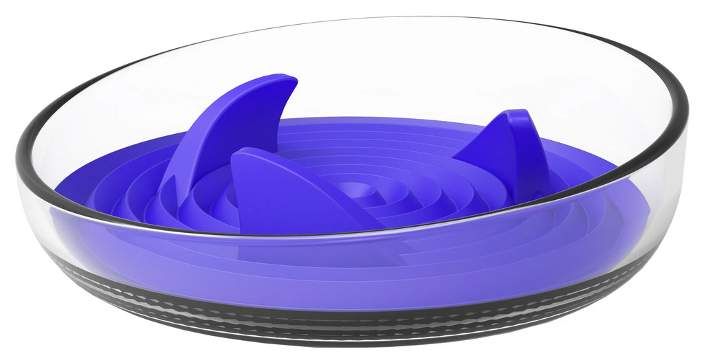 Modern Shark Fin Shaped Slow Feeder Dog Bowl