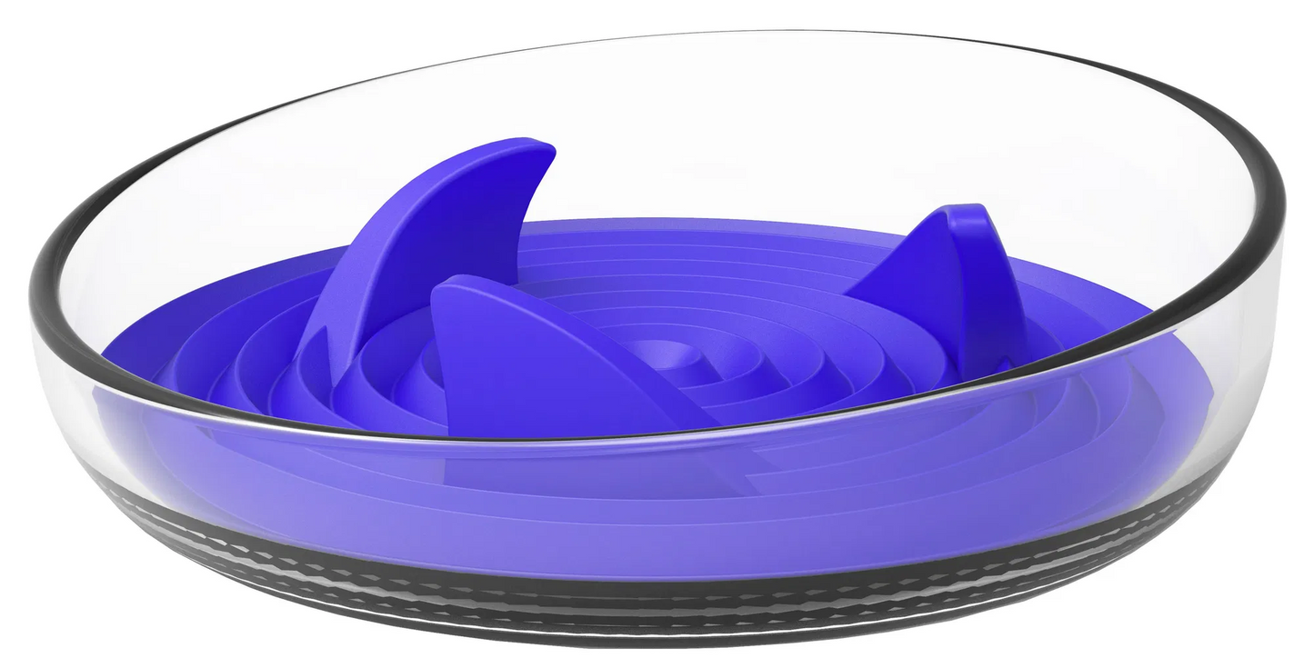 Modern Shark Fin Shaped Slow Feeder Dog Bowl
