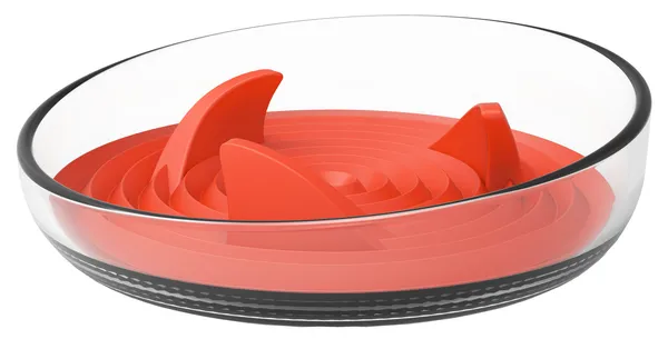 Modern Shark Fin Shaped Slow Feeder Dog Bowl