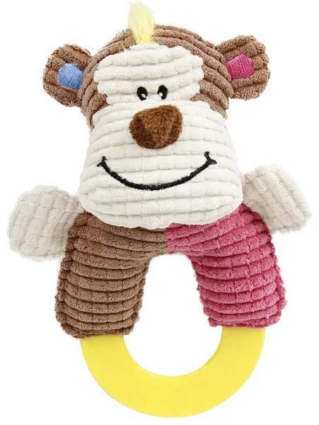Round Rubber Plush Squeaking Dental Toy