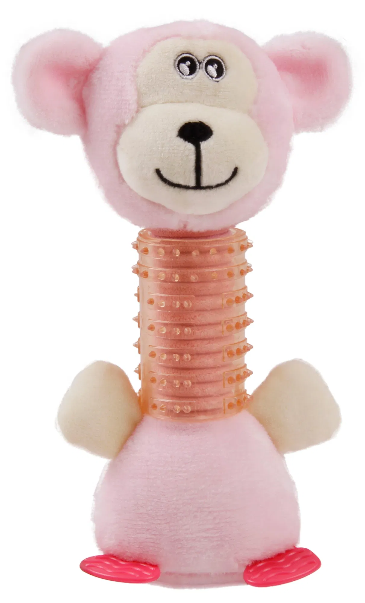 Squeaking Plush and Rubber Bear Dental Toy