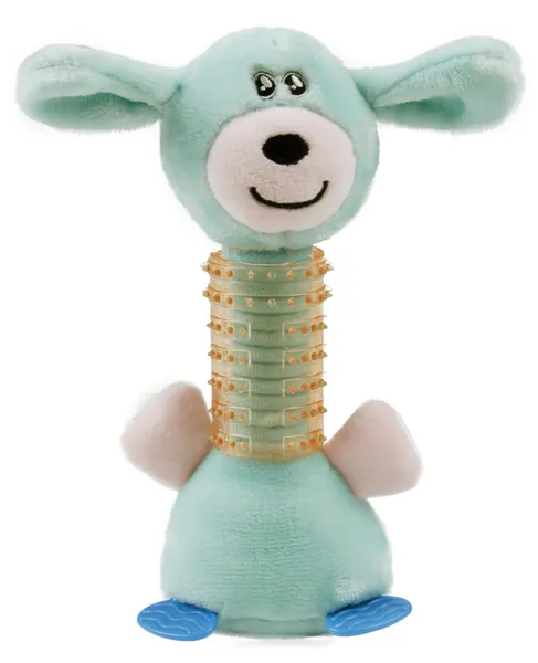 Squeaking Plush and Rubber Bear Dental Toy