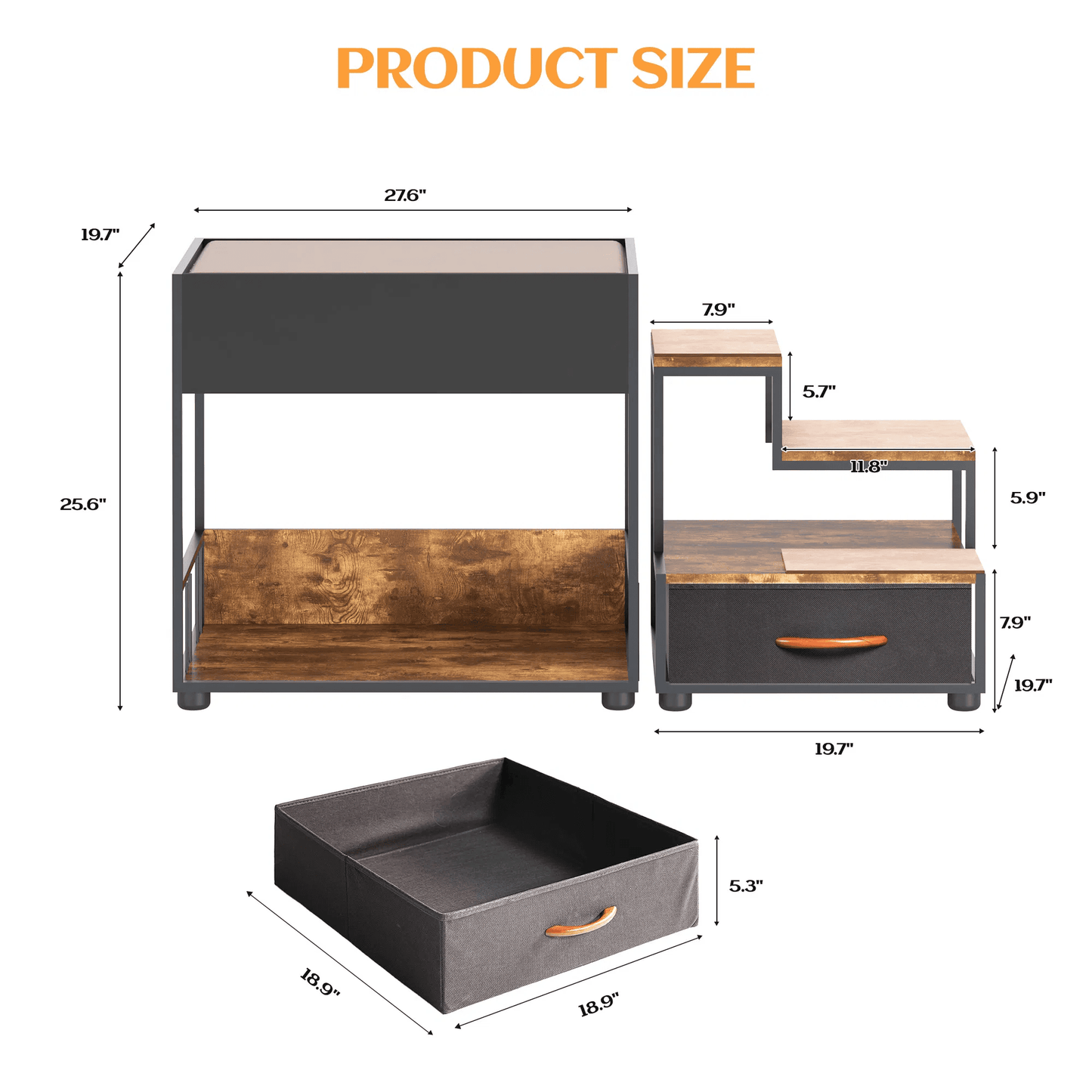Window Perch with Removable Dog Stairs and Storage
