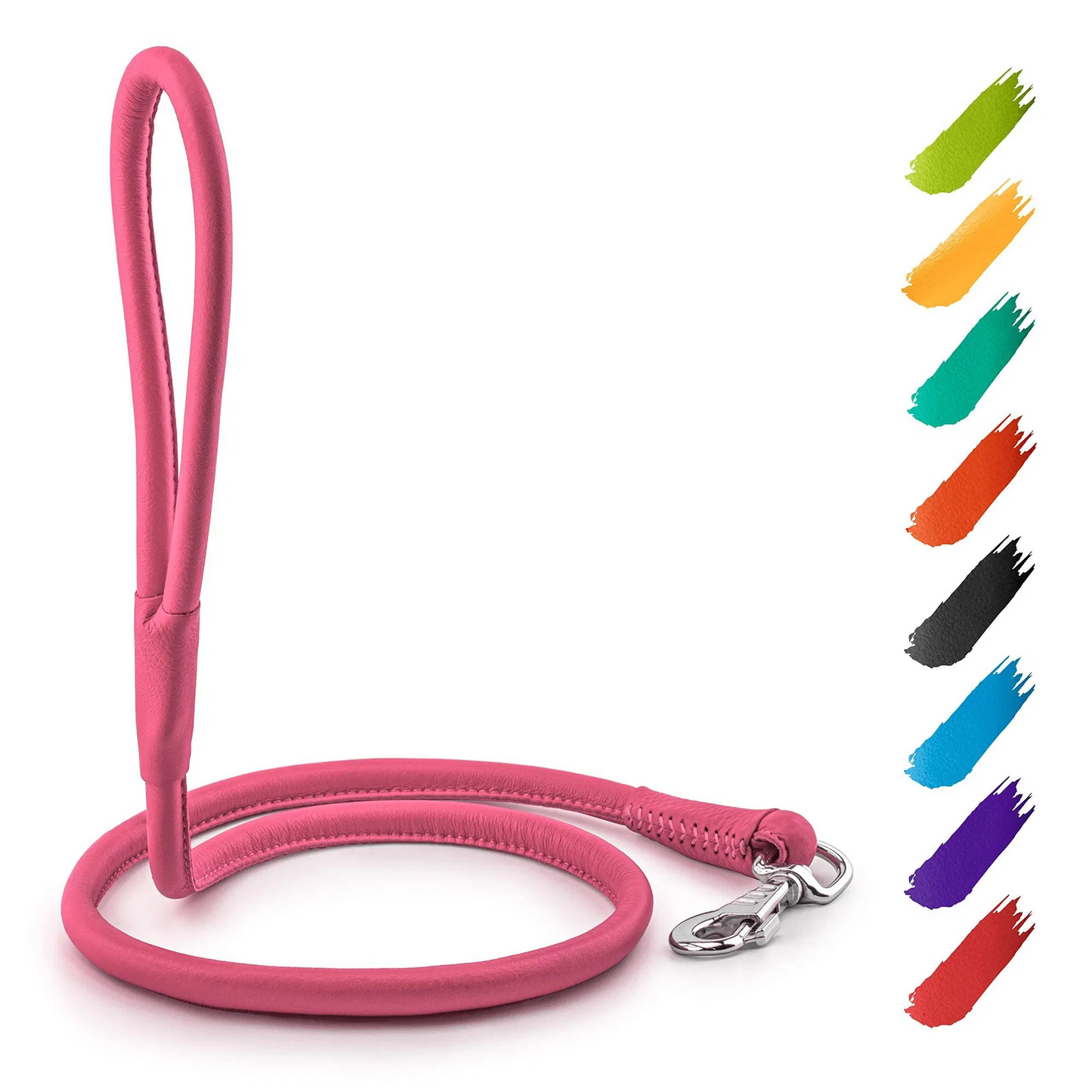 4ft Leather Rolled Dog Leash