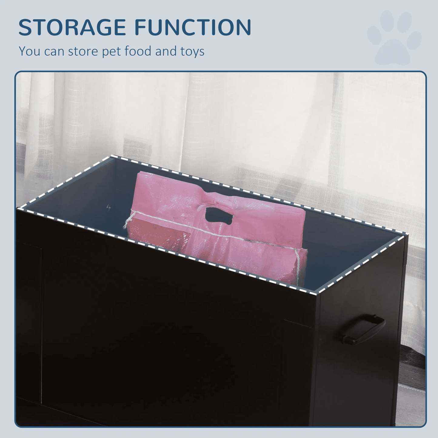 Elevated Dog Bowls with Storage - Dark Brown
