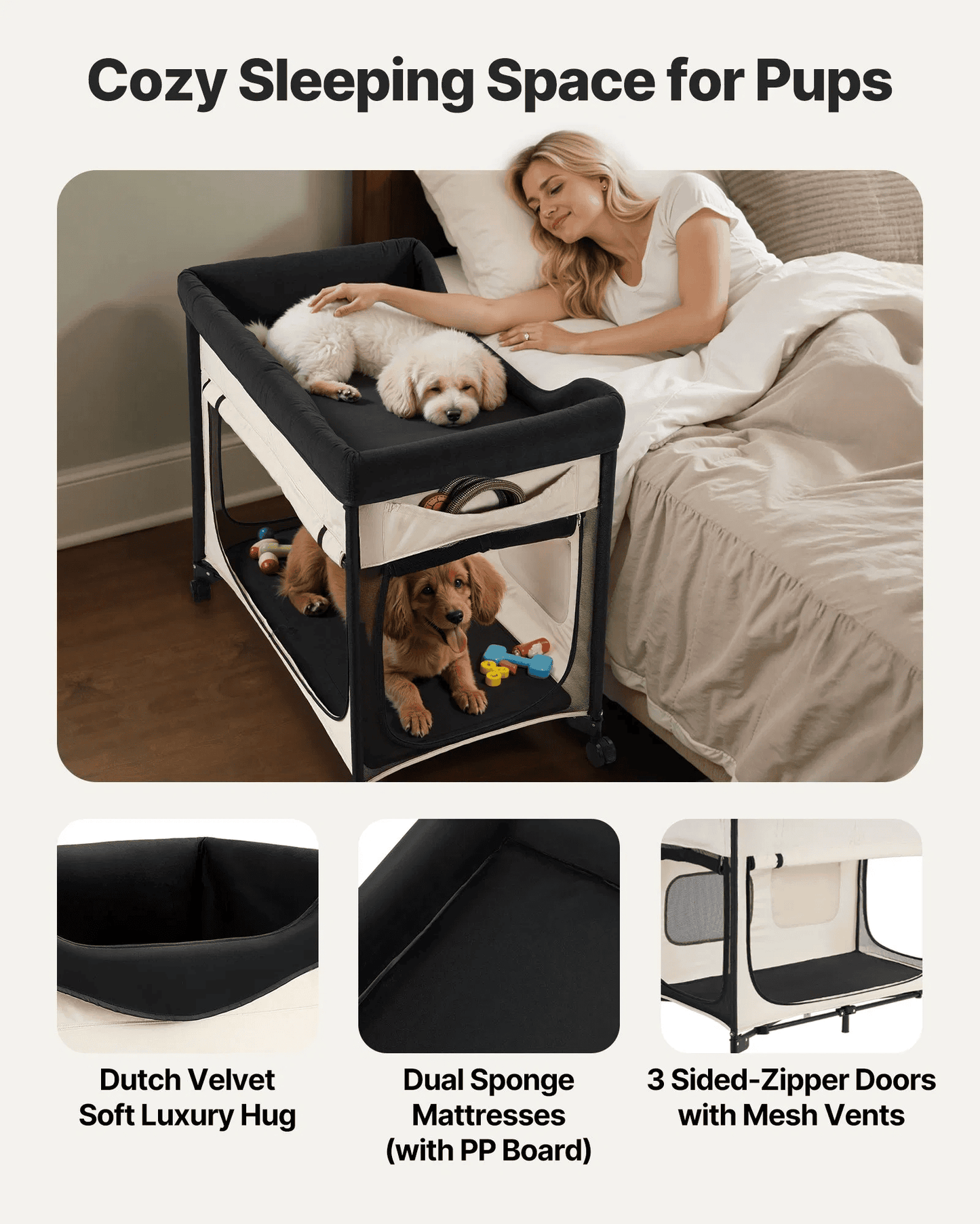 Raised Dog Cots with Wheels