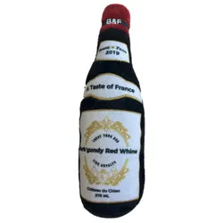 Wine Bottle Squeaky Dog Plush Toy